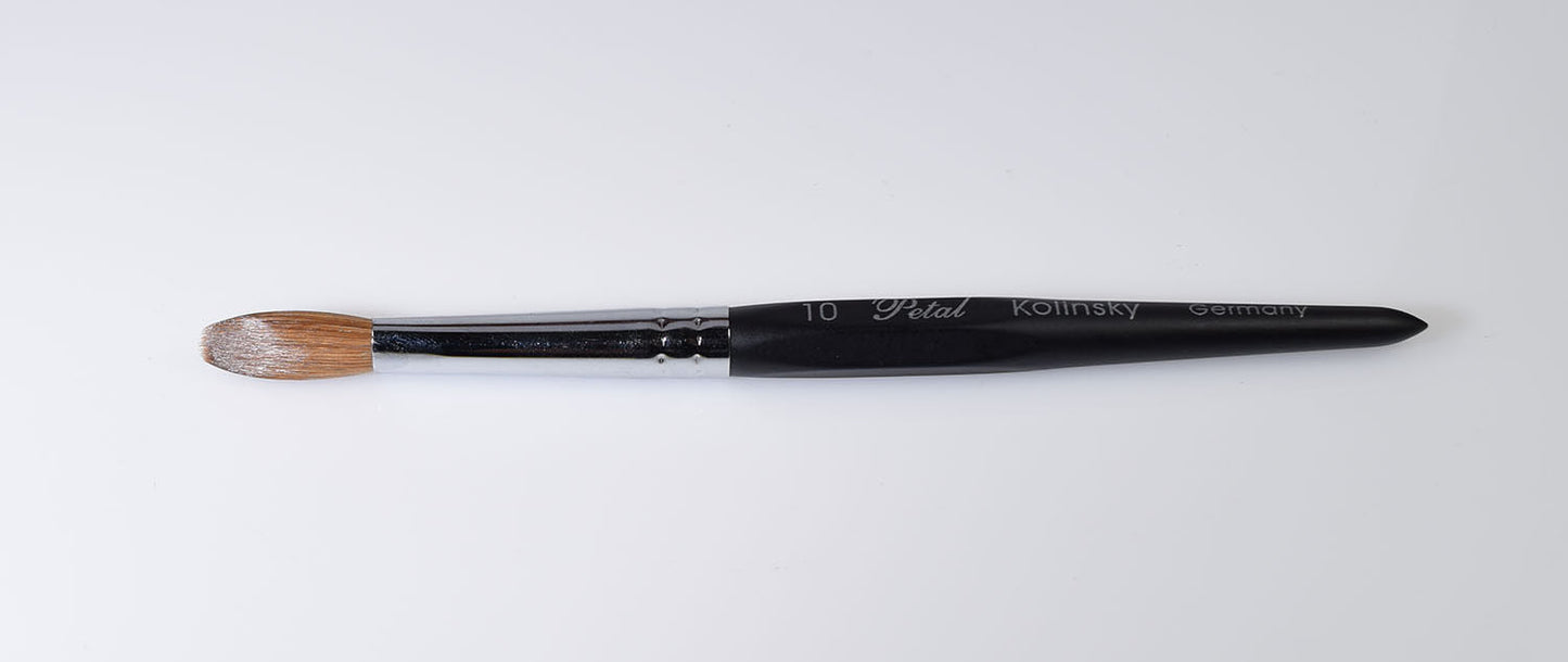 Petal Six Angles Crimped Kolinsky Acrylic Nail Brush - Choose Size