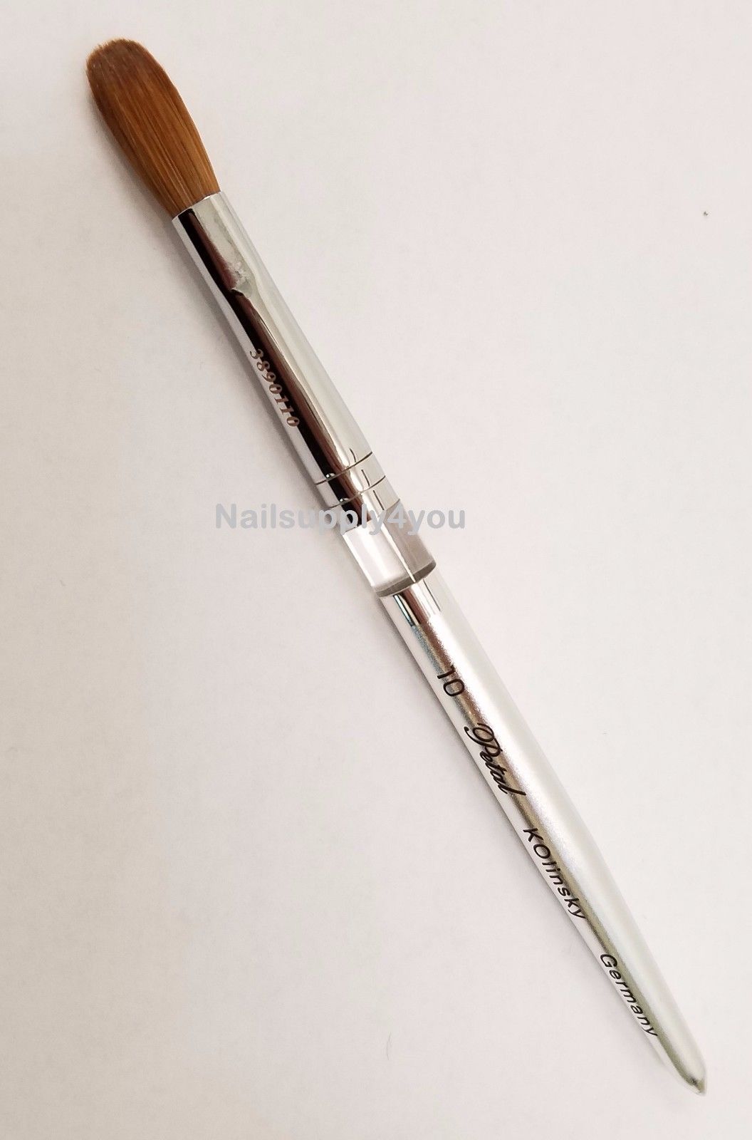 Petal Silver Handle Crimped Kolinsky Acrylic Nail Brush - Choose Size
