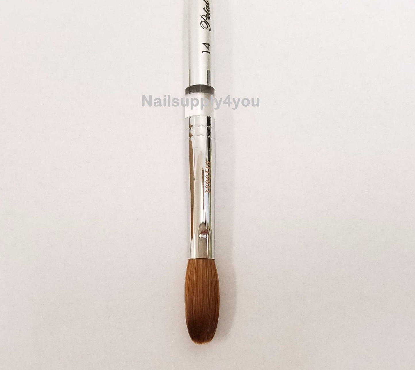 Petal Silver Handle Crimped Kolinsky Acrylic Nail Brush - Choose Size