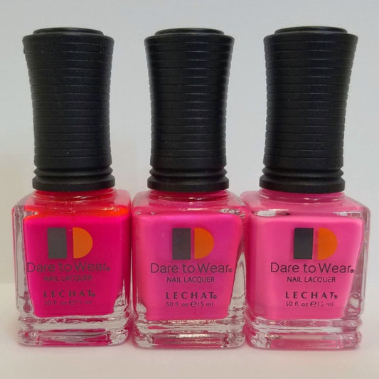 LeChat Dare to Wear Manicure Nail Polish - 3 Hot Pink Shades