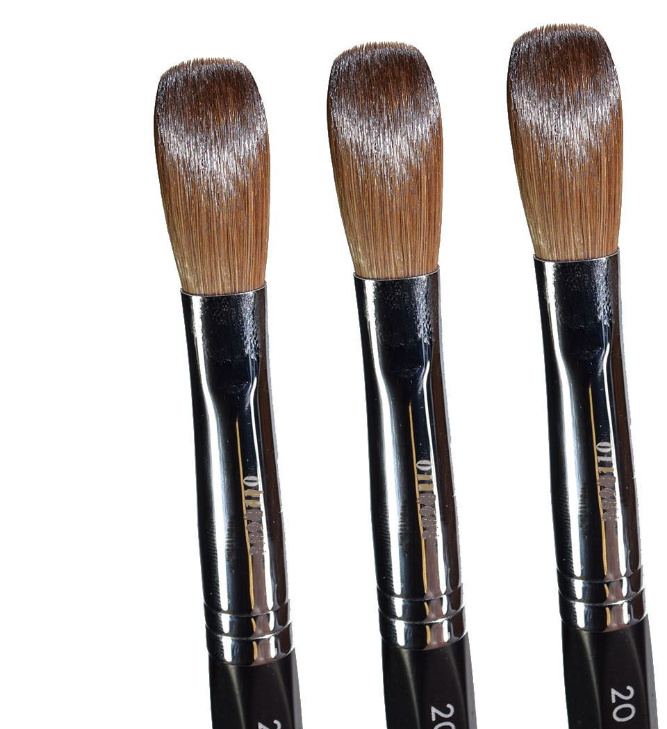Petal Six Angles Crimped Kolinsky Acrylic Nail Brush - Choose Size