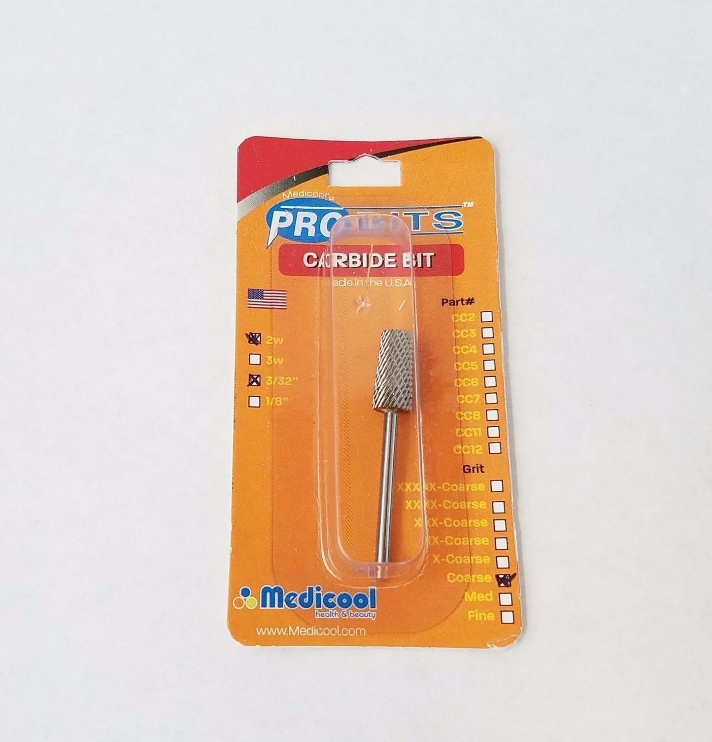 Medicool - 3-IN-1 Tapered Cone Carbide 3/32 Shaft - Choose your Grit