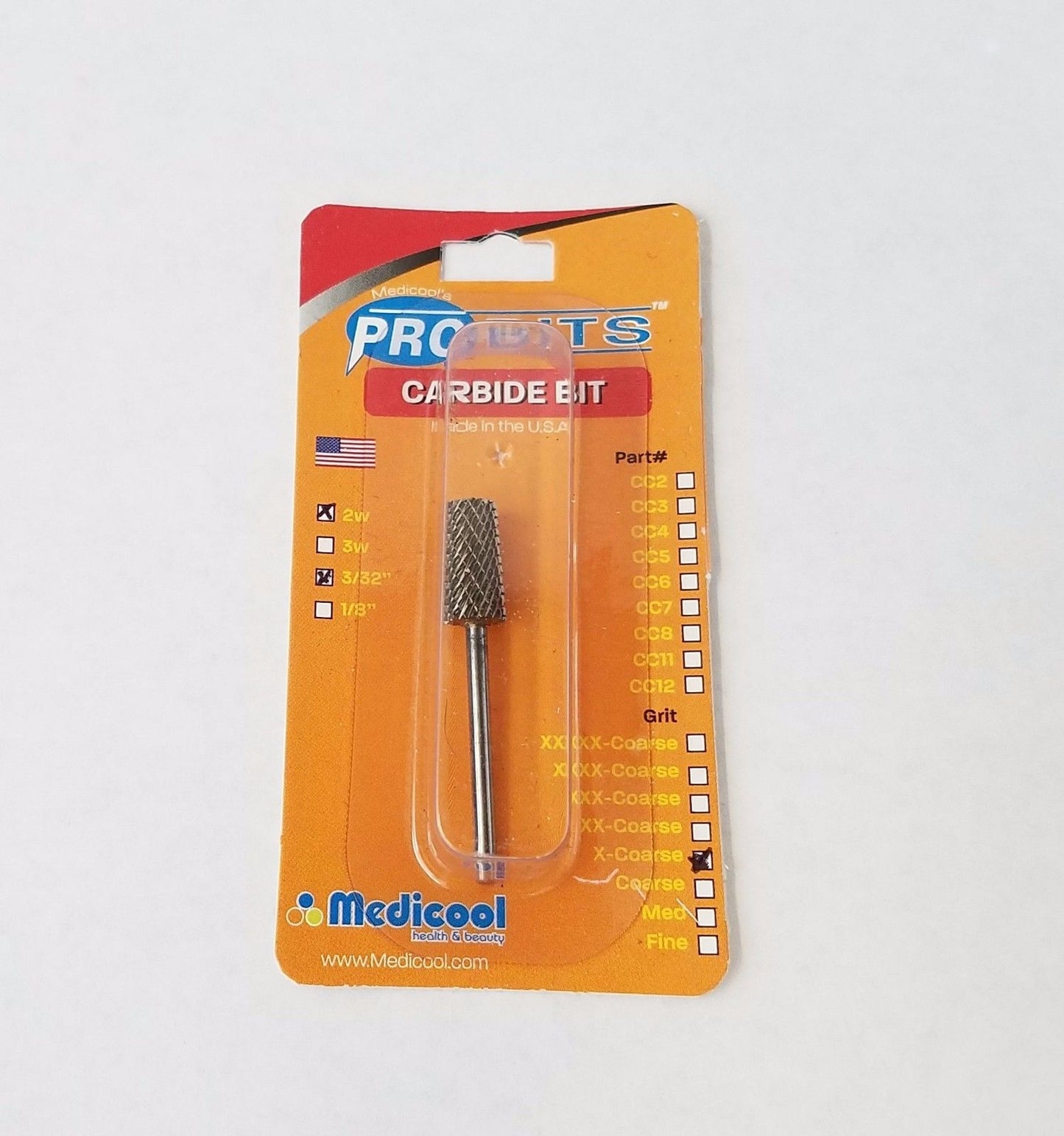 Medicool - 3-IN-1 Tapered Cone Carbide 3/32 Shaft - Choose your Grit