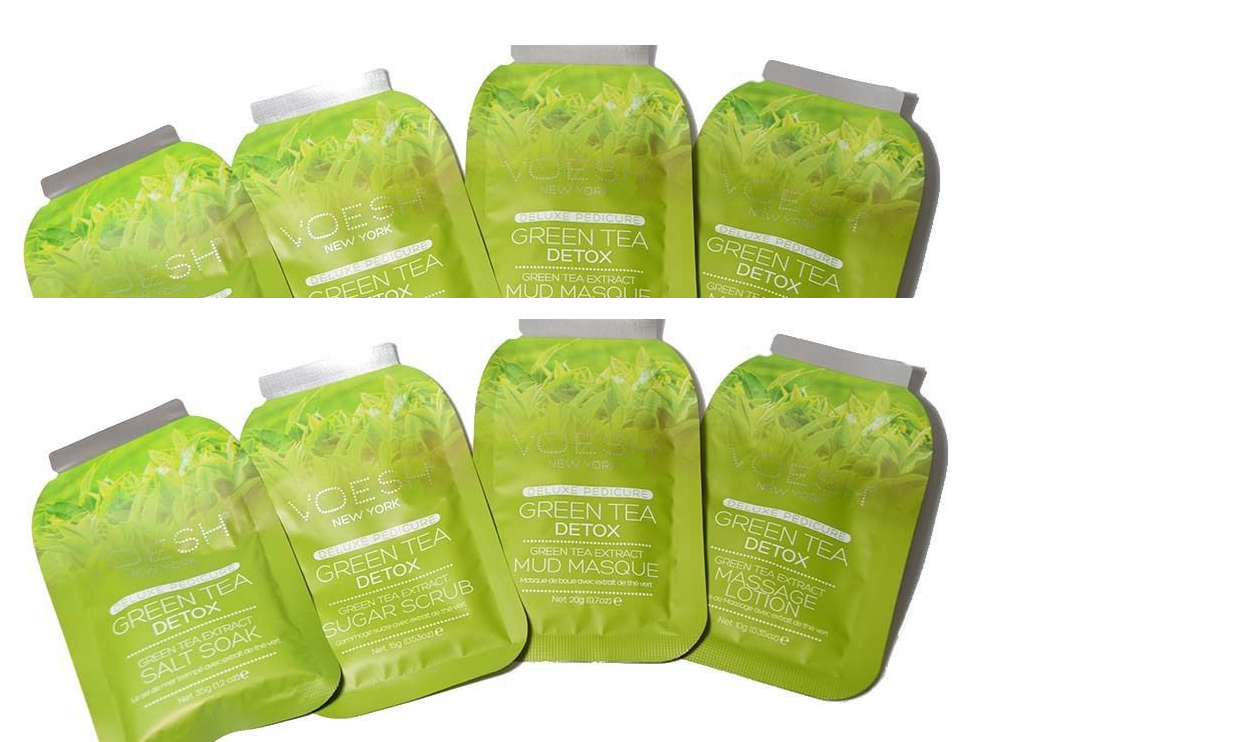2 Packs of New York Voesh - Pedicure Spa Set 4-in-1 Salt/Scrub/Masque/Massage Lotion