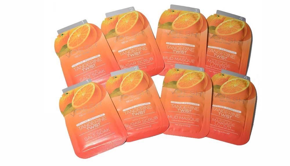 2 Packs of New York Voesh - Pedicure Spa Set 4-in-1 Salt/Scrub/Masque/Massage Lotion