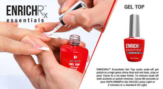 KUPA Gelfinity EnrichRX Essentials Gel Top Coat Gloss No-wipe 0.5oz
