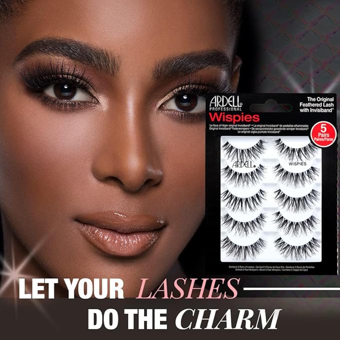 Ardell False Eyelashes Wispy Lashes, Easy Application, Natural Look, Reusable Lashes - 5 Pairs