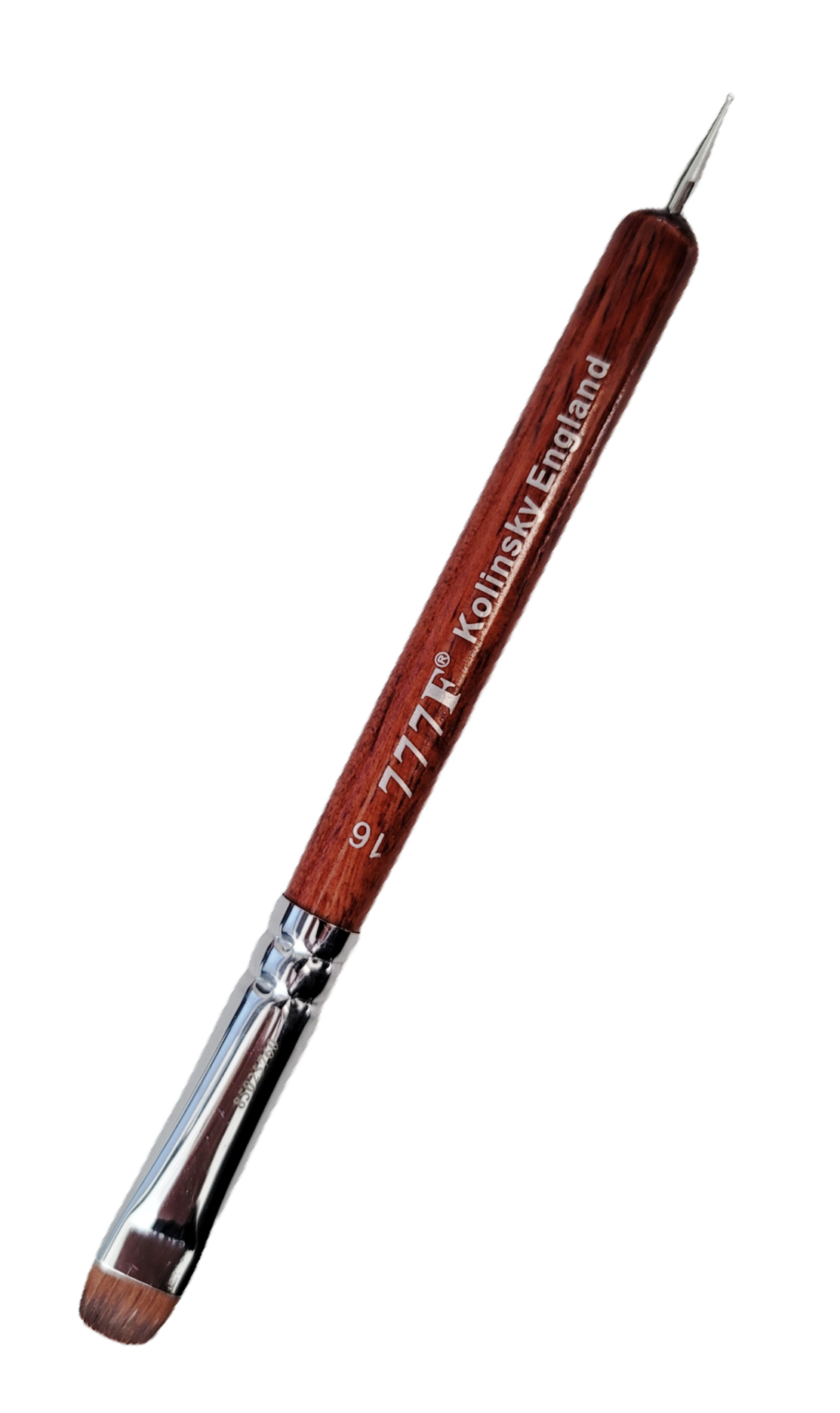 Manicure & Pedicure French Brush 777F Red Wood Handle with Dotting Tool, Size #16