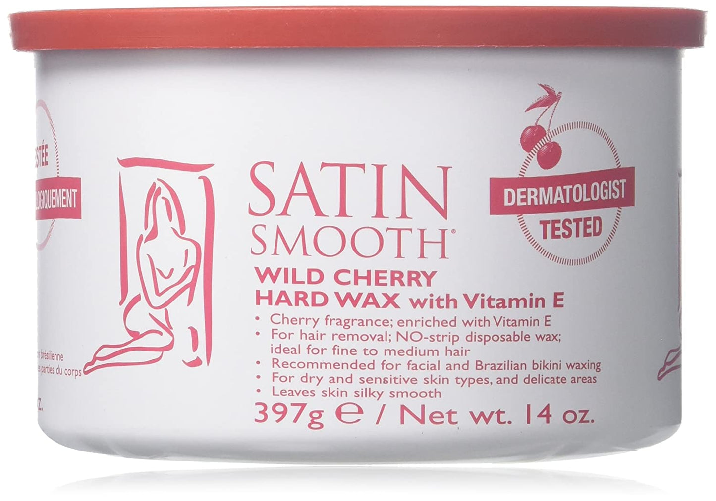 Satin Smooth Hard Wax - Wild Cherry - 14 oz