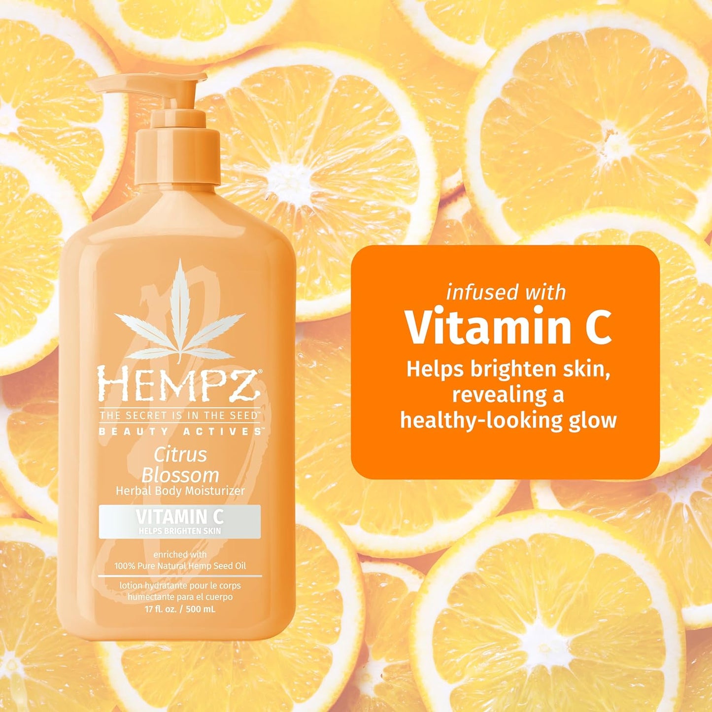 HEMPZ Body Lotion - Citrus Blossom Limited Edition  Daily Moisturizing Cream  17oz