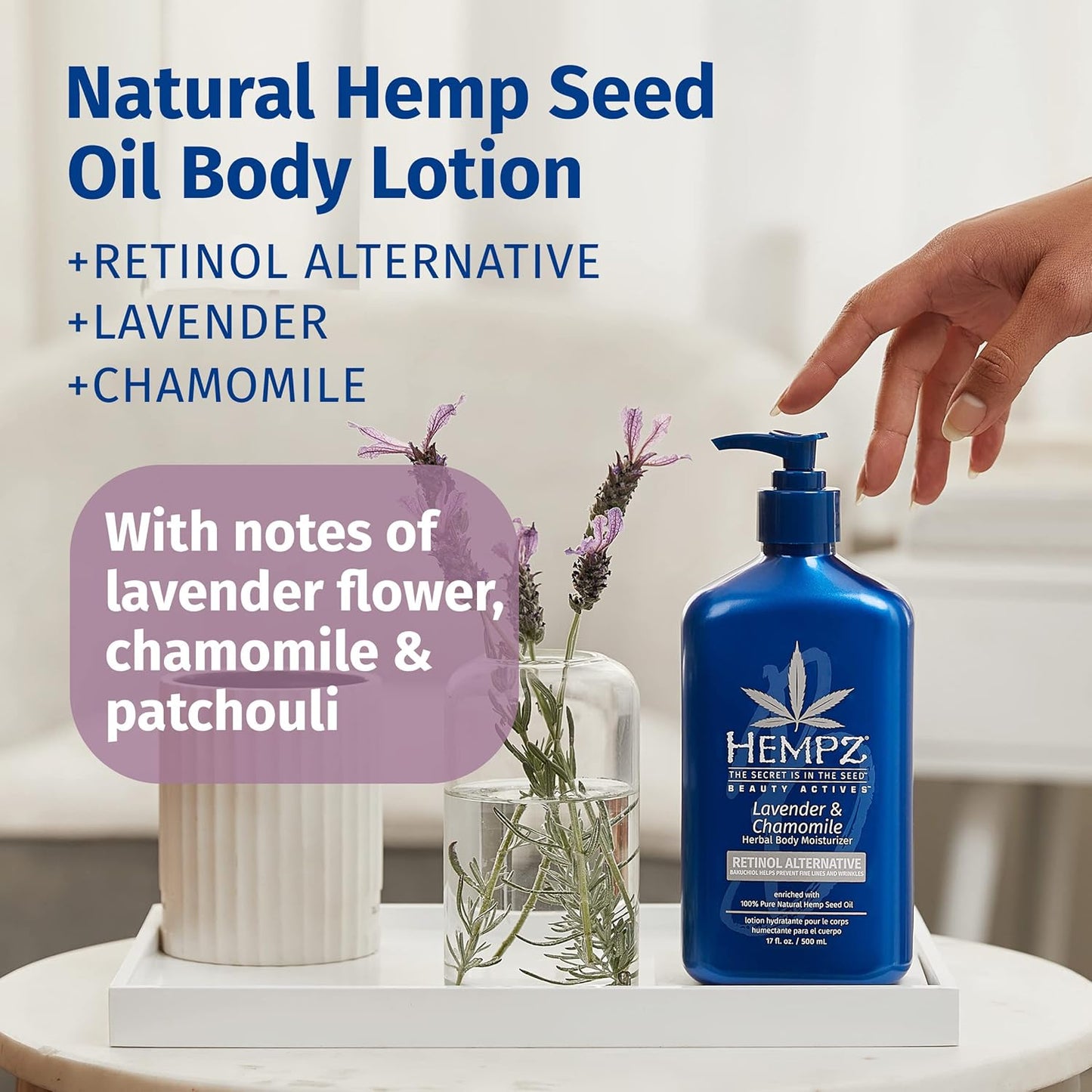 HEMPZ Body Lotion - Lavender & Chamomile Daily Moisturizing Cream  17oz