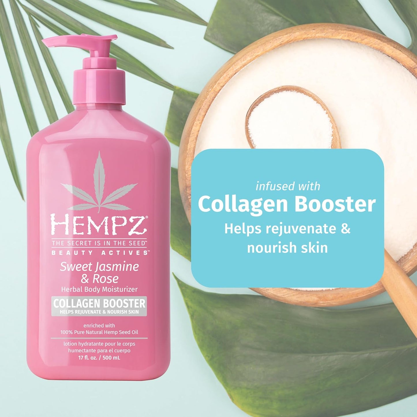 HEMPZ Body Lotion - Sweet Jasmine & Rose Daily Moisturizing Cream  17oz