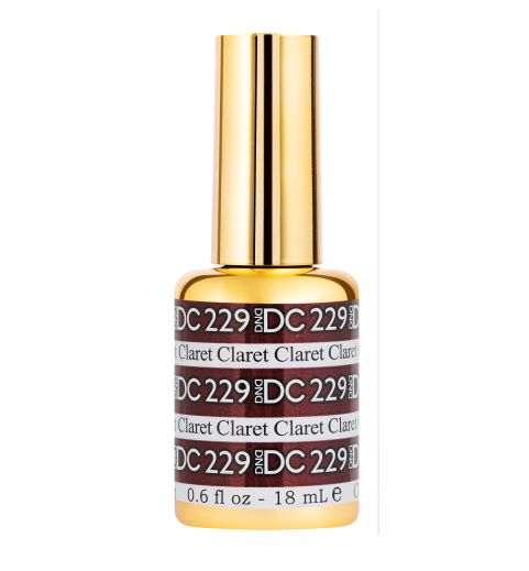 DND DC Mermaid Soak off Gel in holographic glitter - #229 Claret
