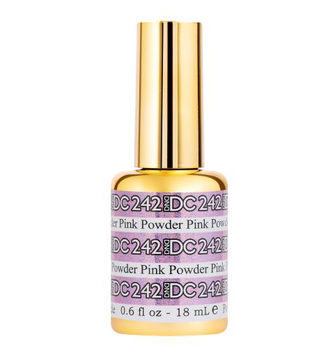 DND DC Mermaid Soak off Gel in holographic glitter - #242 Powder Pink