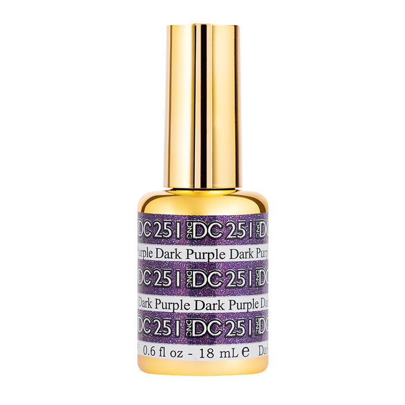 DND DC Mermaid Soak off Gel in holographic glitter - #251 Dark Purple