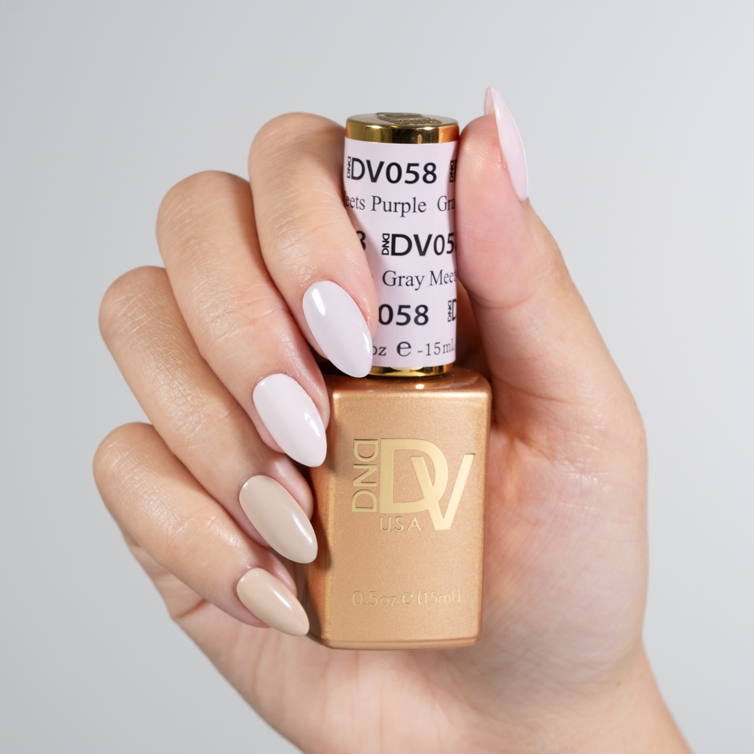 DND Diva Gel & Nail Polish - Grey Meets Purple #058