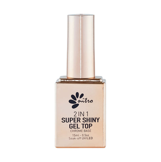 Nitro - 2 in 1 Super Shinny Non-Cleanse Gel Top (Chrome Base) 0.5 fl. oz
