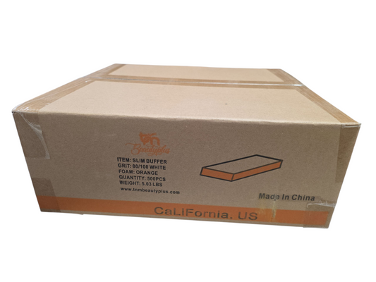 TNM BeautyPlus 2 Way Grit 80/100 Orange White Buffer Box/500ct