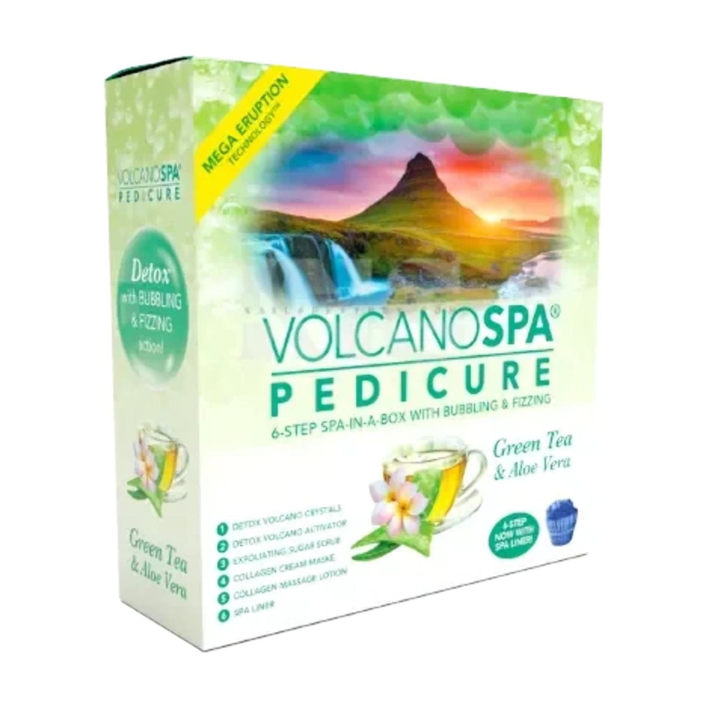 Volcano Pedicure Spa 6 Steps - Green Tea & Aloe Vera (36pcs/case)