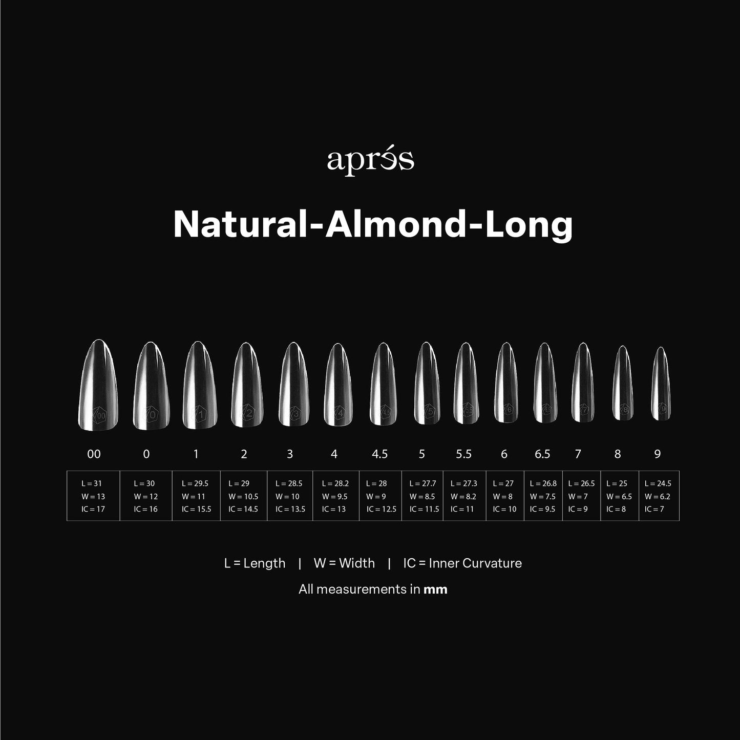 Apres Gel-X Natural Tips Box 14 Sizes - Pro 600pcs - Almond | Long