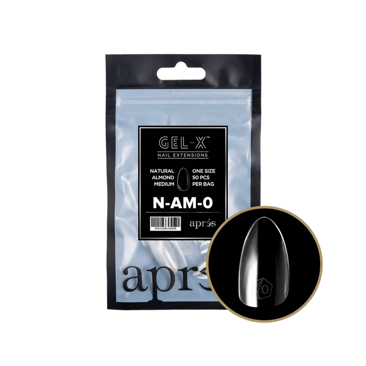 Apres Gel-X Natural Refill Bag 50pcs - Size #00 - 9 - Almond | Medium