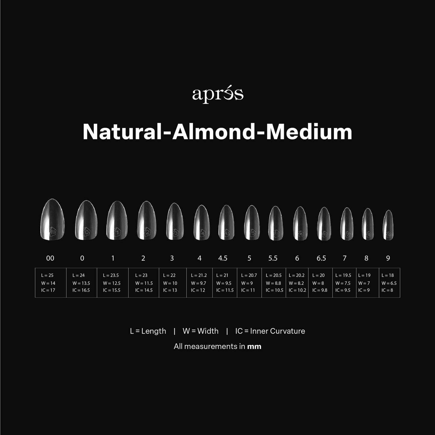 Apres Gel-X Natural Tips Box 14 Sizes - Pro 600pcs - Almond | Medium