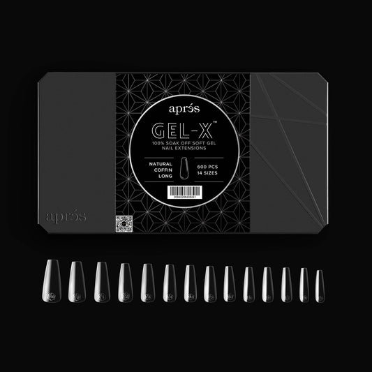 Apres Gel-X Natural Tips Box 14 Sizes - Pro 600pcs - Coffin | Long