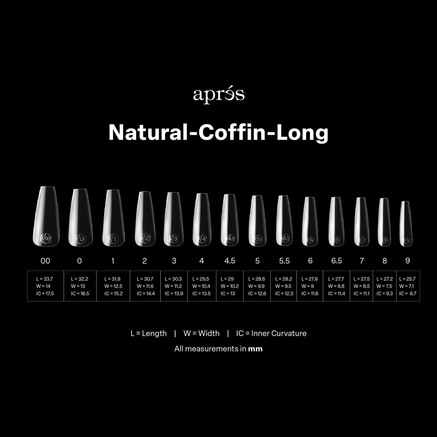 Apres Gel-X Natural Tips Box 14 Sizes - Pro 600pcs - Coffin | Long