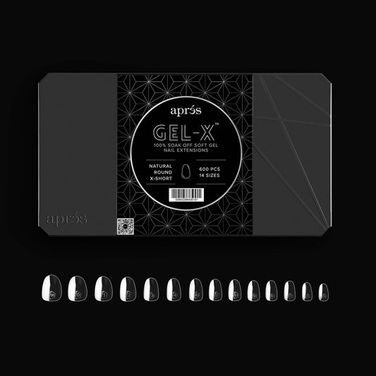 Apres Gel-X Natural Tips Box 14 Sizes - Pro 600pcs - Round | X-Short
