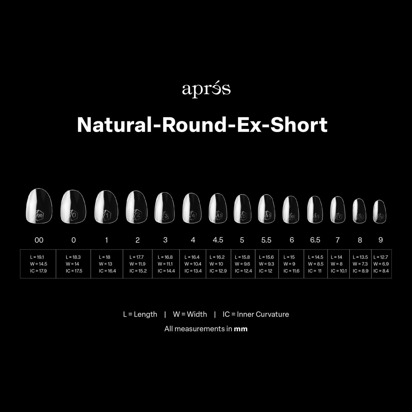 Apres Gel-X Natural Tips Box 14 Sizes - Pro 600pcs - Round | X-Short
