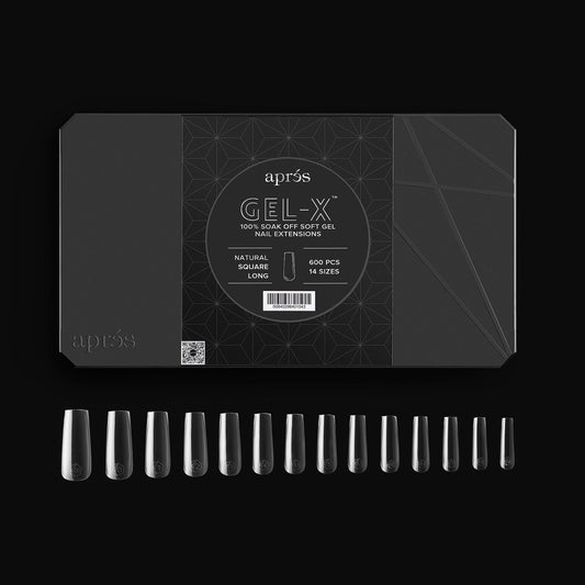 Apres Gel-X Natural Tips Box 14 Sizes - Pro 600pcs - Square | Long