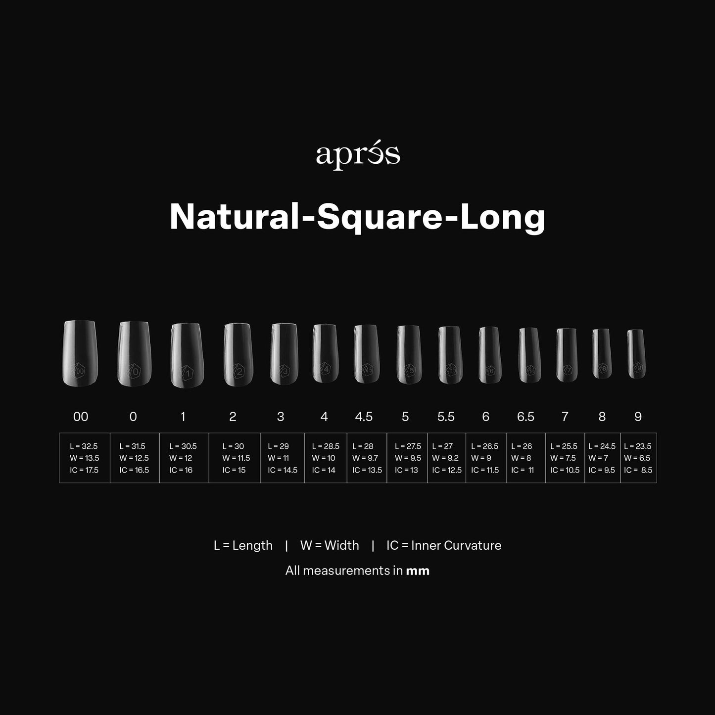 Apres Gel-X Natural Tips Box 14 Sizes - Pro 600pcs - Square | Long