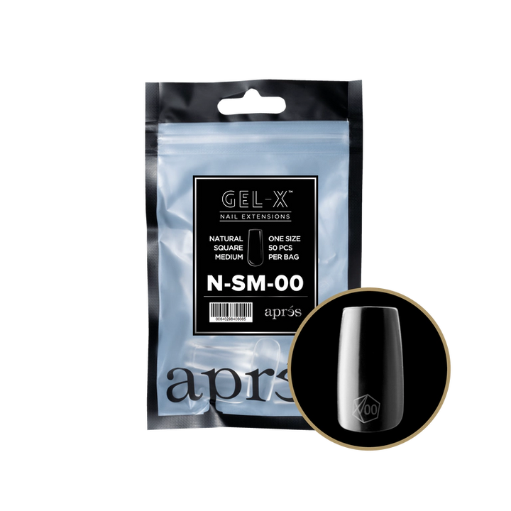 Apres Gel-X Natural Refill Bag 50pcs - Size #00 - 9 - Square | Medium