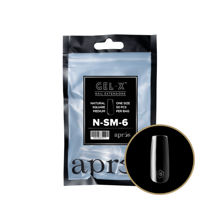 Apres Gel-X Natural Refill Bag 50pcs - Size #00 - 9 - Square | Medium