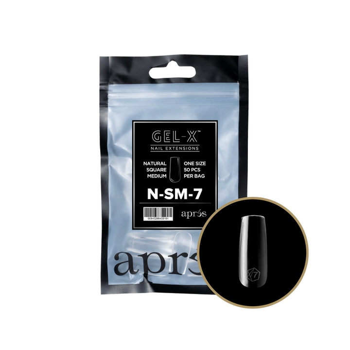 Apres Gel-X Natural Refill Bag 50pcs - Size #00 - 9 - Square | Medium