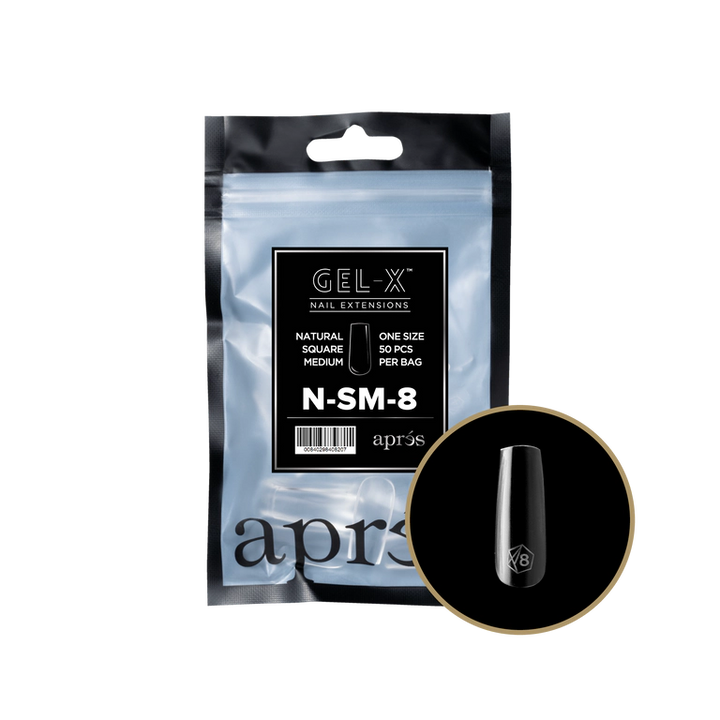 Apres Gel-X Natural Refill Bag 50pcs - Size #00 - 9 - Square | Medium