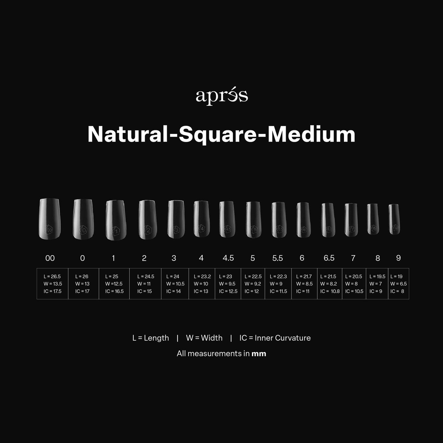 Apres Gel-X Natural Tips Box 14 Sizes - Pro 600pcs - Square | Medium