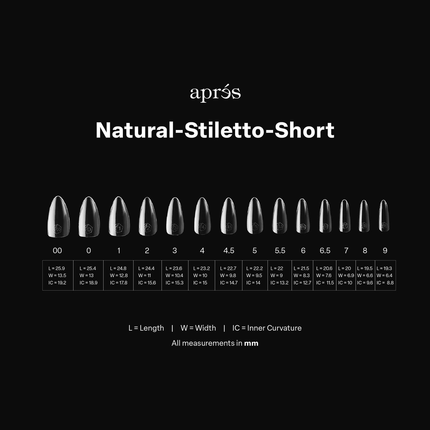 Apres Gel-X Natural Tips Box 14 Sizes - Pro 600pcs - Stiletto | Short