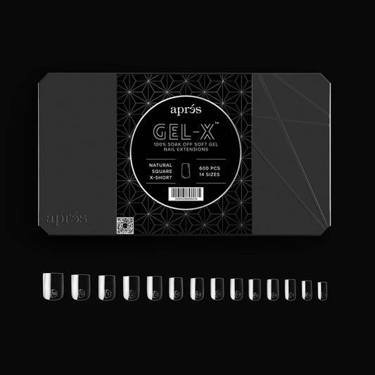Apres Gel-X Natural Tips Box 14 Sizes - Pro 600pcs - Square | X-Short