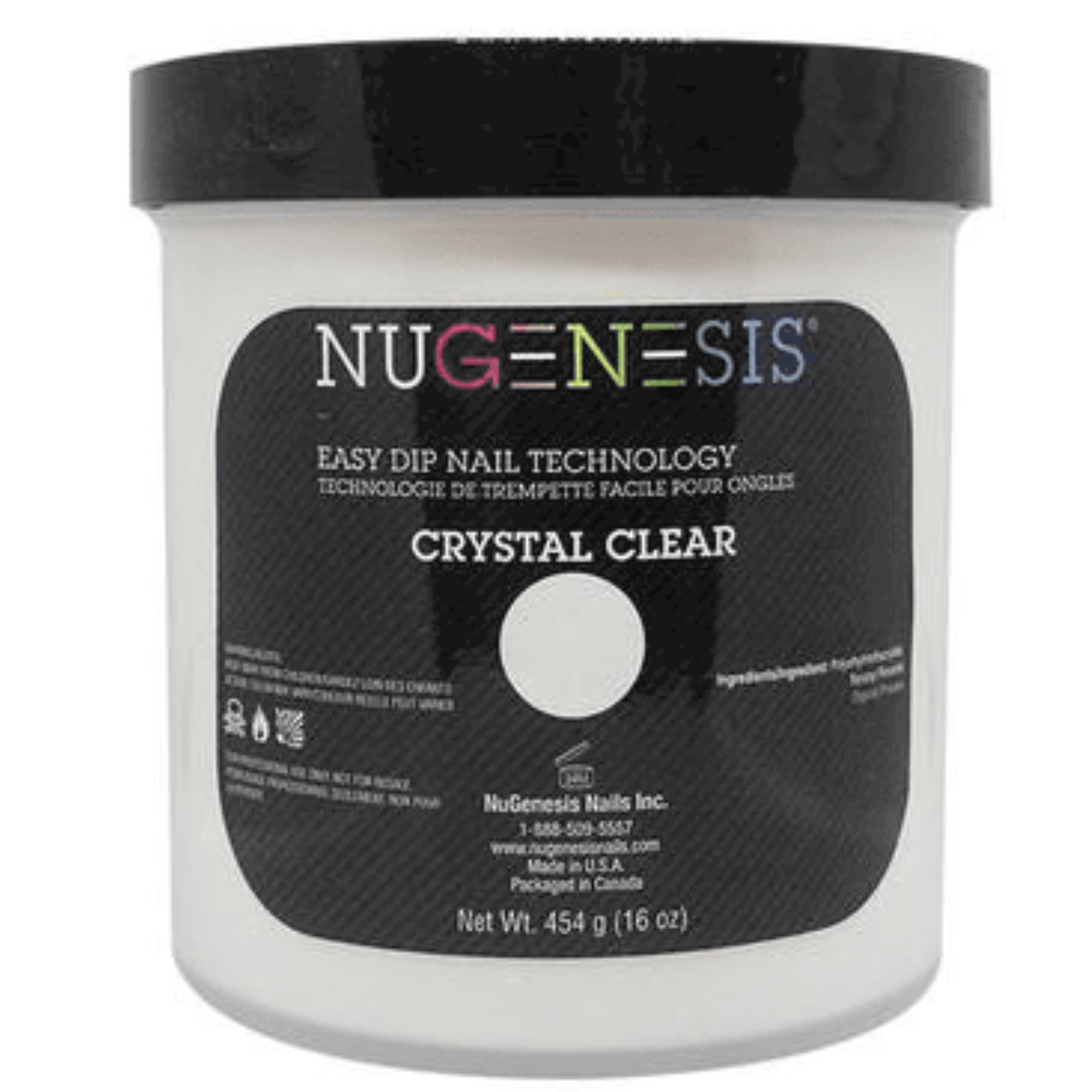 NuGenesis Nail Dipping Powder Refill Size 16oz/454g - Crystal Clear