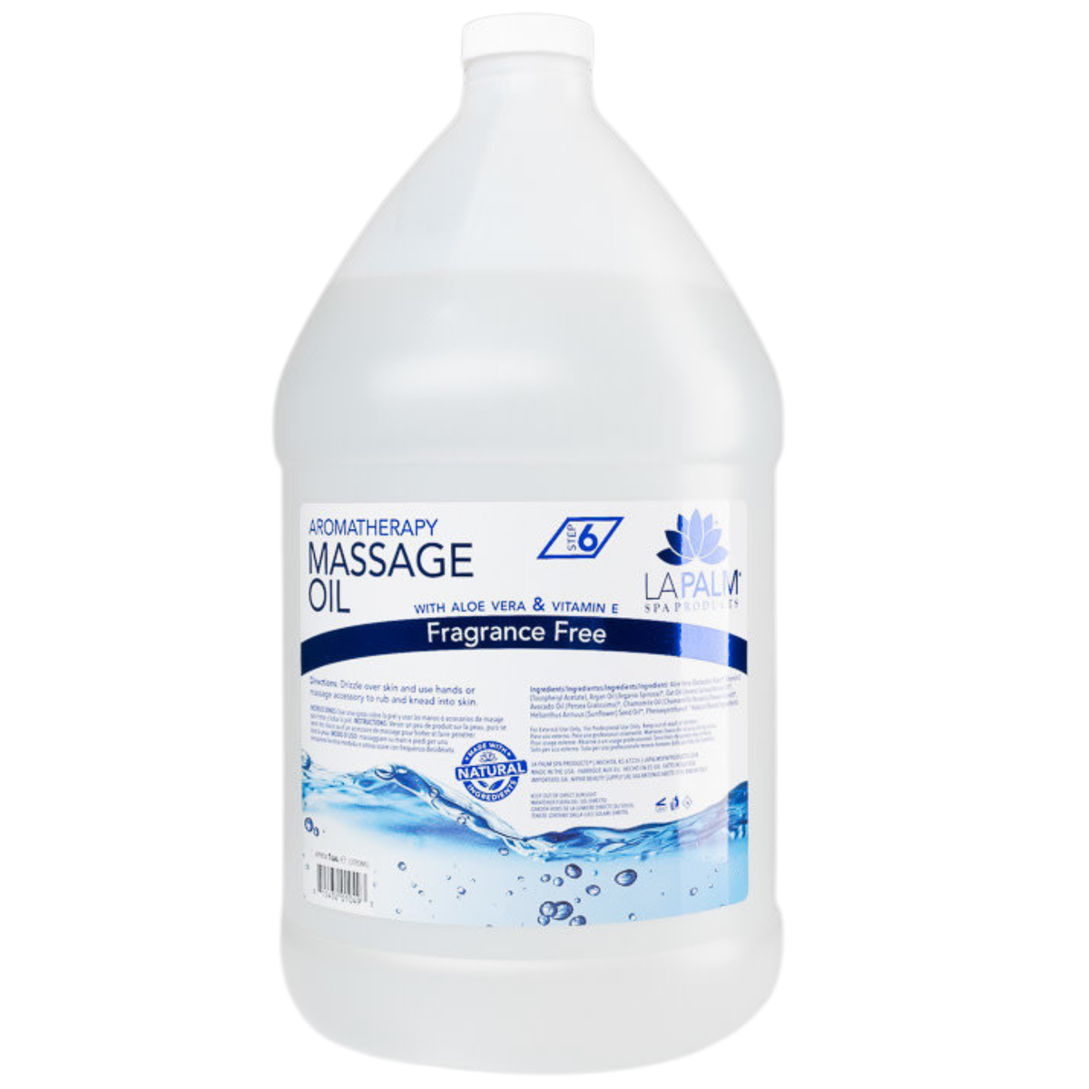 La Palm Aromatherapy Massage Oil - Fragrance Free -  Gallon / 128 oz