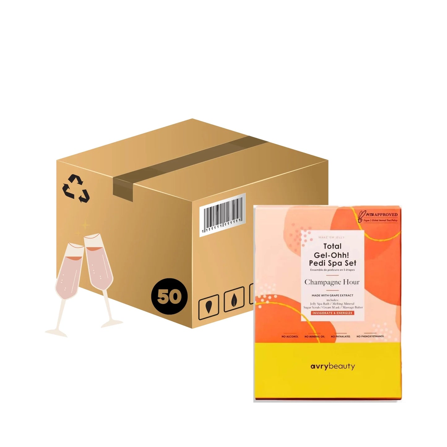 AvryBeauty Total Gel-Ohh! Pedi Spa 5 step case 50pk - Champagne Hours