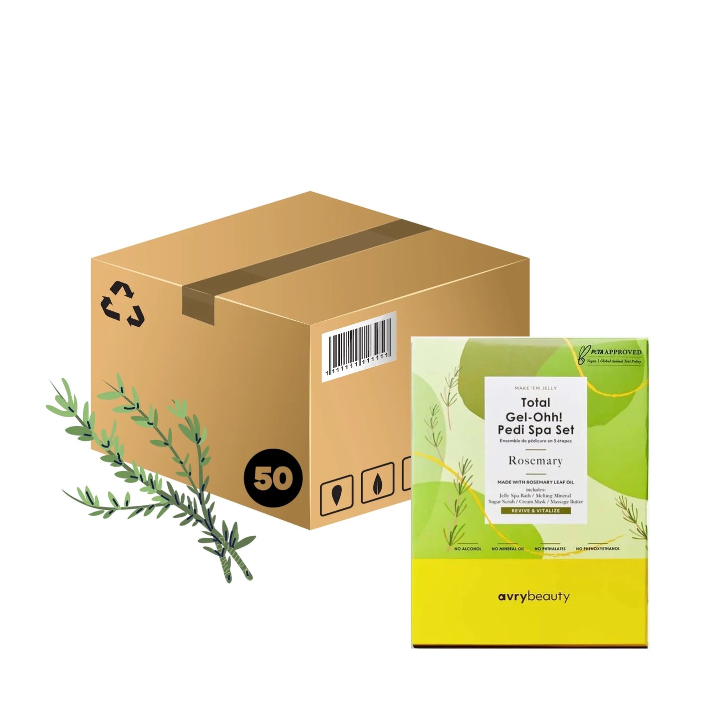 AvryBeauty Total Gel-Ohh! Pedi Spa 5 step case 50pk - Rosemary