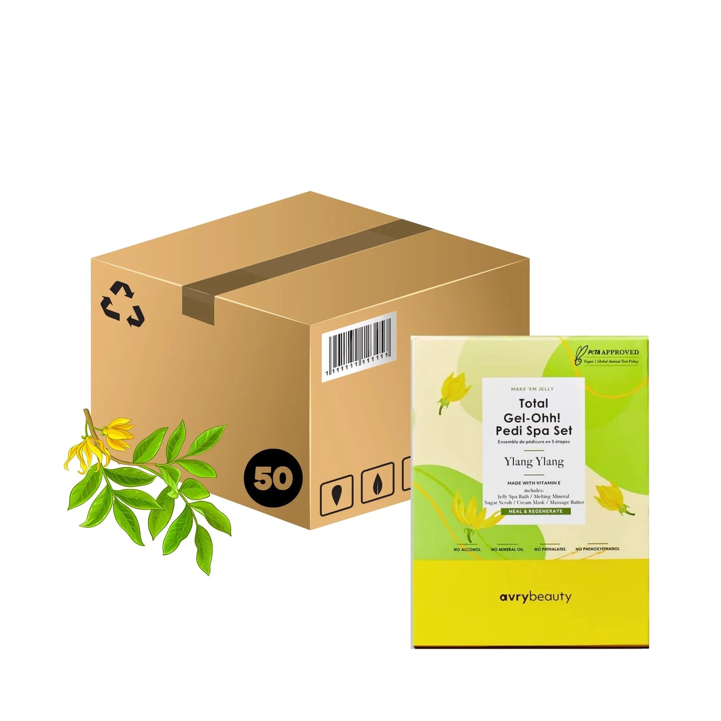 AvryBeauty Total Gel-Ohh! Pedi Spa 5 step case 50pk - Ylang Ylang