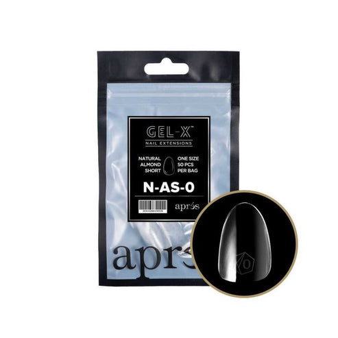 Apres Gel-X Natural Refill Bag 50pcs - Size #00 - 9 - Almond | Short