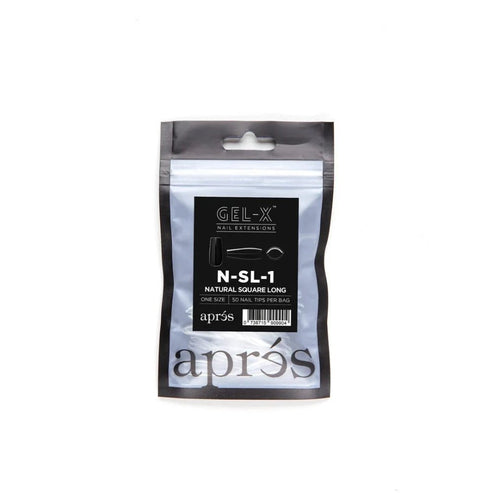 Apres Gel-X Natural Refill Bag 50pcs - Size #00 - 9 - Square | Long