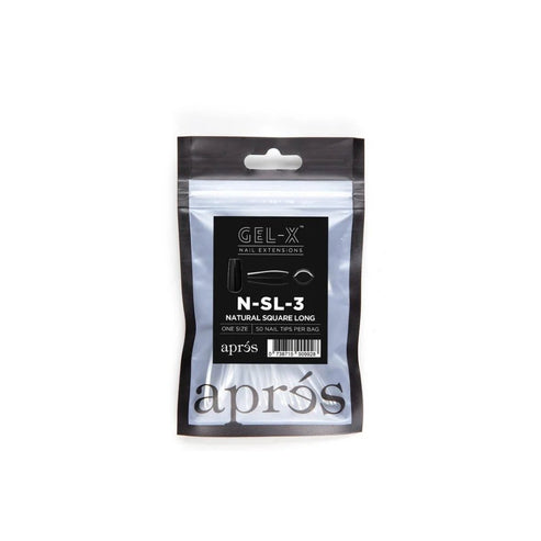 Apres Gel-X Natural Refill Bag 50pcs - Size #00 - 9 - Square | Long