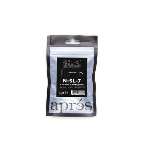 Apres Gel-X Natural Refill Bag 50pcs - Size #00 - 9 - Square | Long