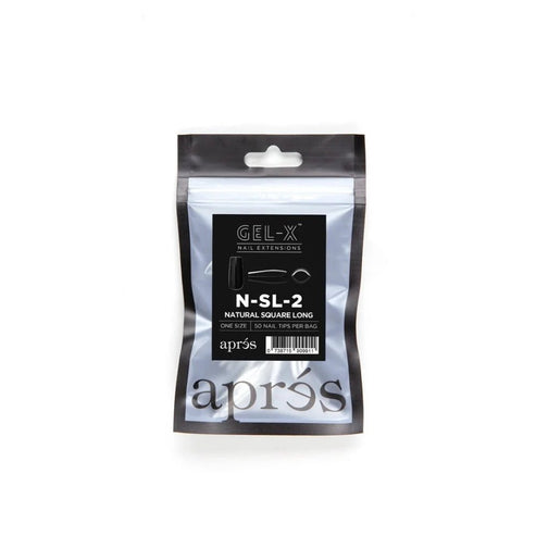 Apres Gel-X Natural Refill Bag 50pcs - Size #00 - 9 - Square | Long
