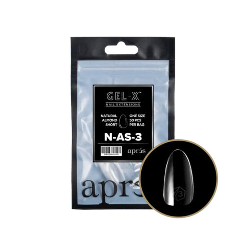 Apres Gel-X Natural Refill Bag 50pcs - Size #00 - 9 - Almond | Short